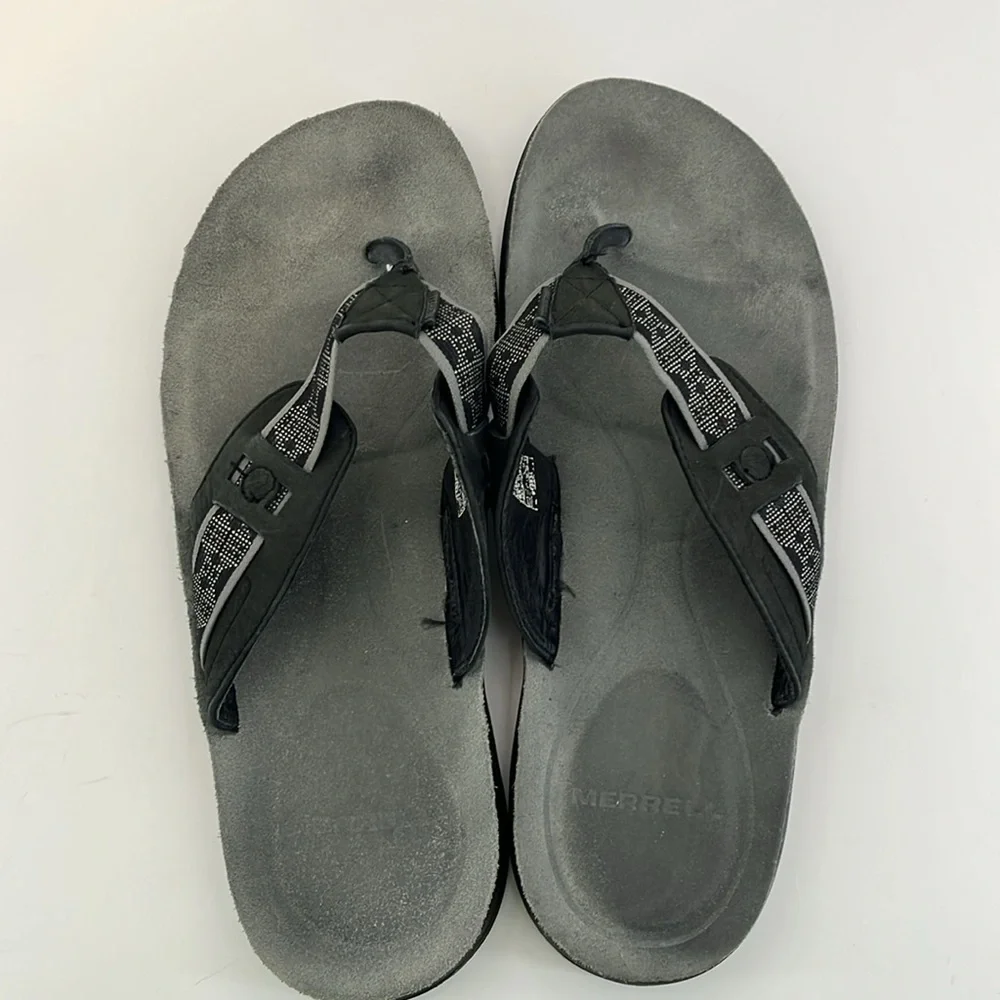 Merrell Rosarita Black & Gray Flip Flop Sandals - Men’s Size 13